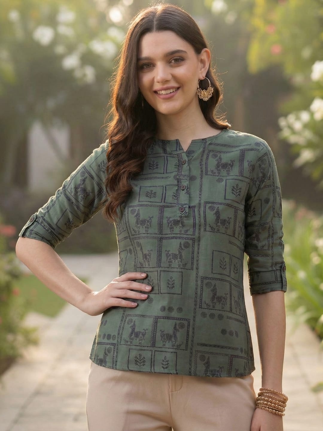 The Kurti Collection Women Summer Floral printed Top