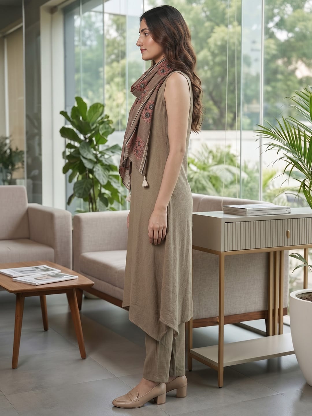 Smart Beige Kurta set