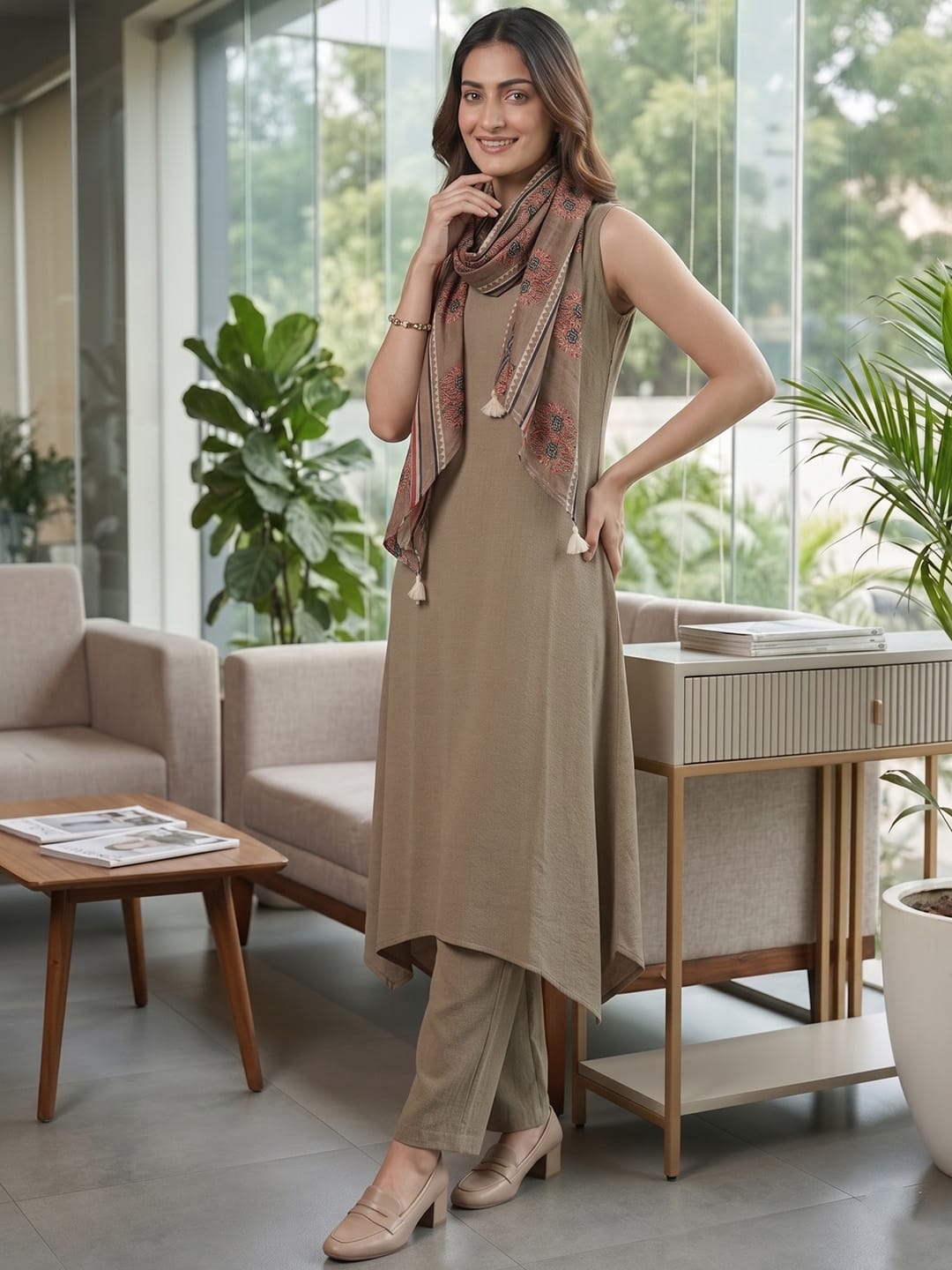 Smart Beige Kurta set