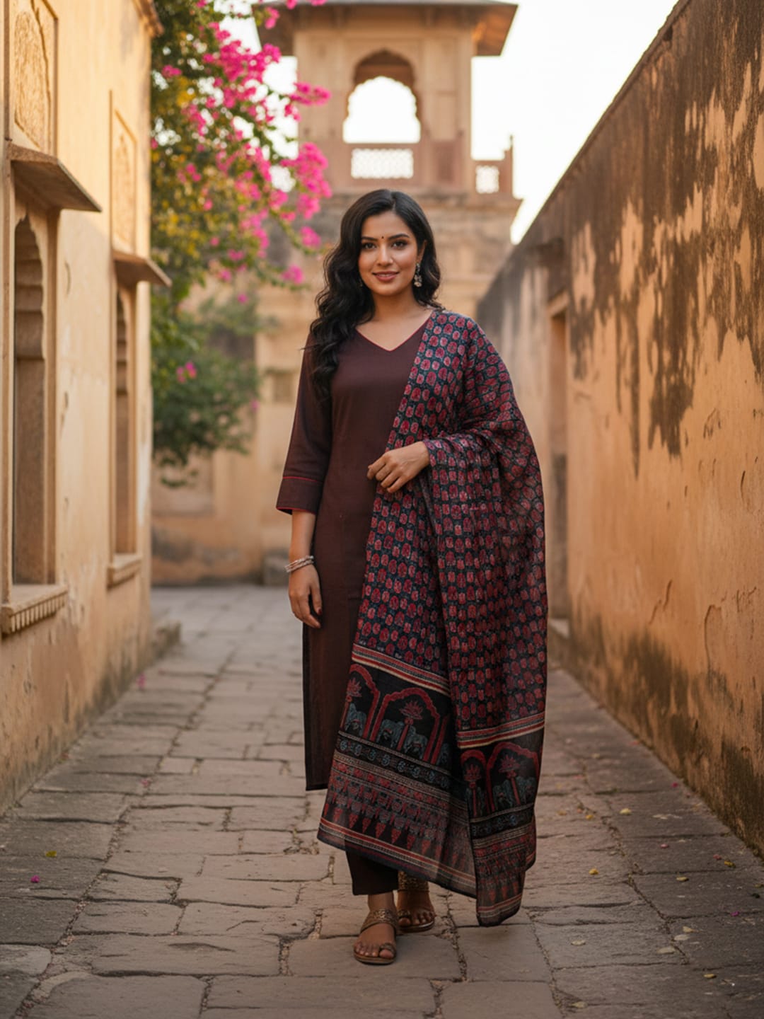 Elegant & Detailed Kurta Set With Dupatta
