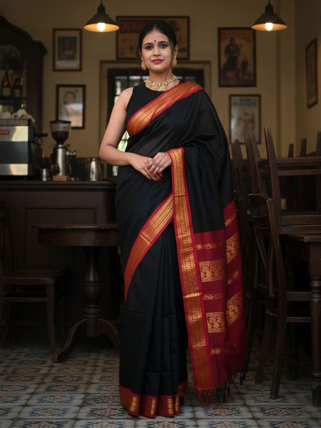 Ethnic Motifs Silk Cotton Handloom Banarasi Saree