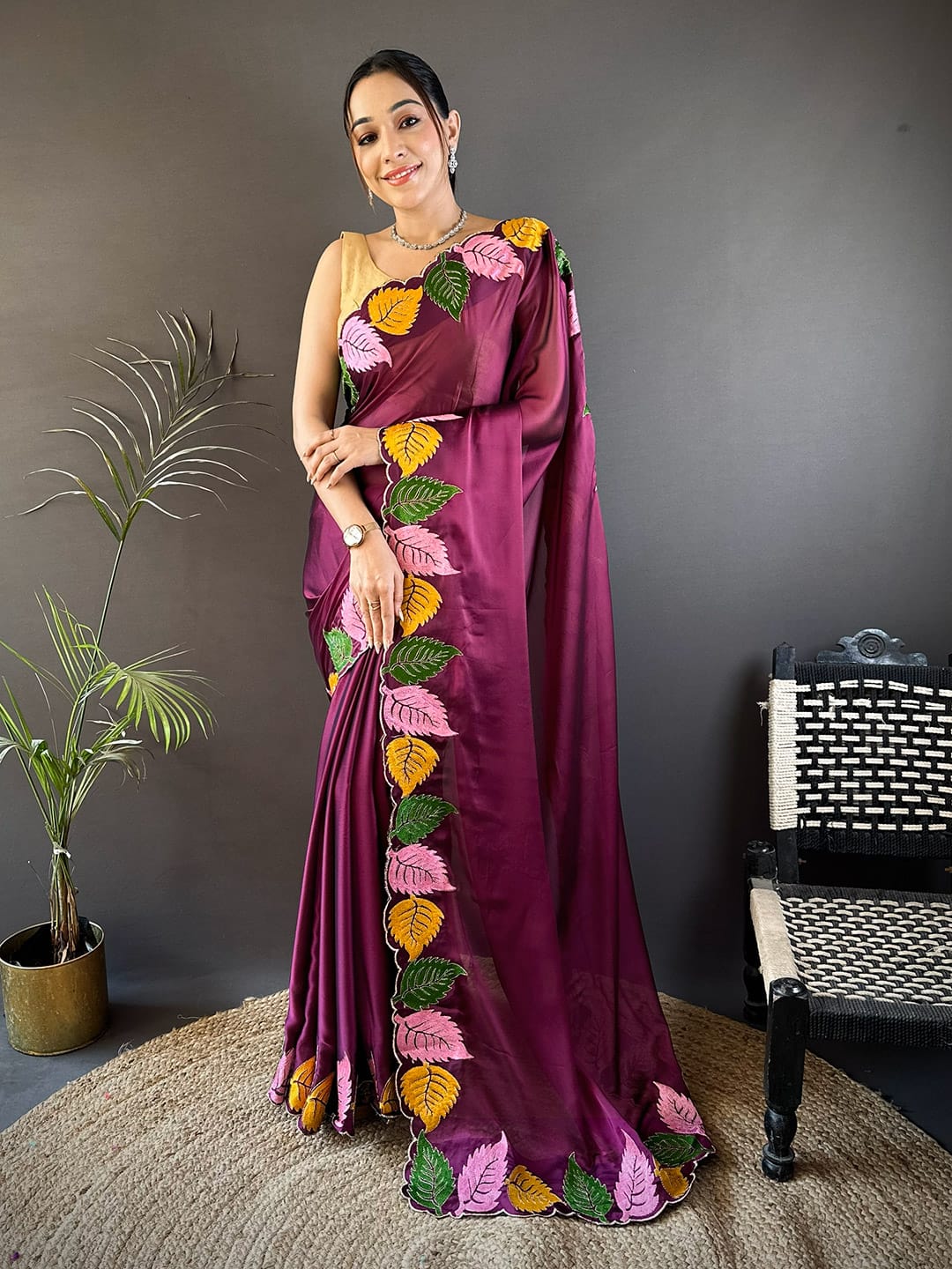 Luxurious silk Saree with rich woven pallu design