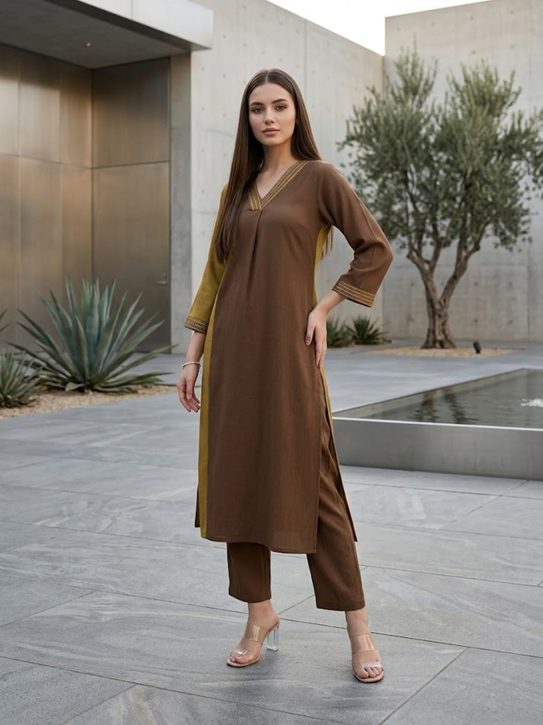 The Terra-Contrast Kurta Set