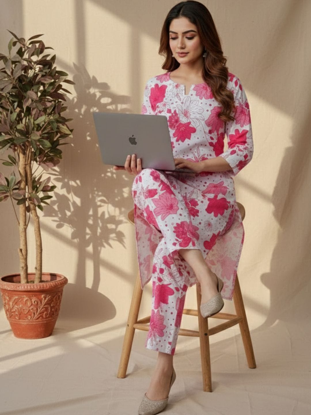 Summery Classic Abstract Printed Kurta Set