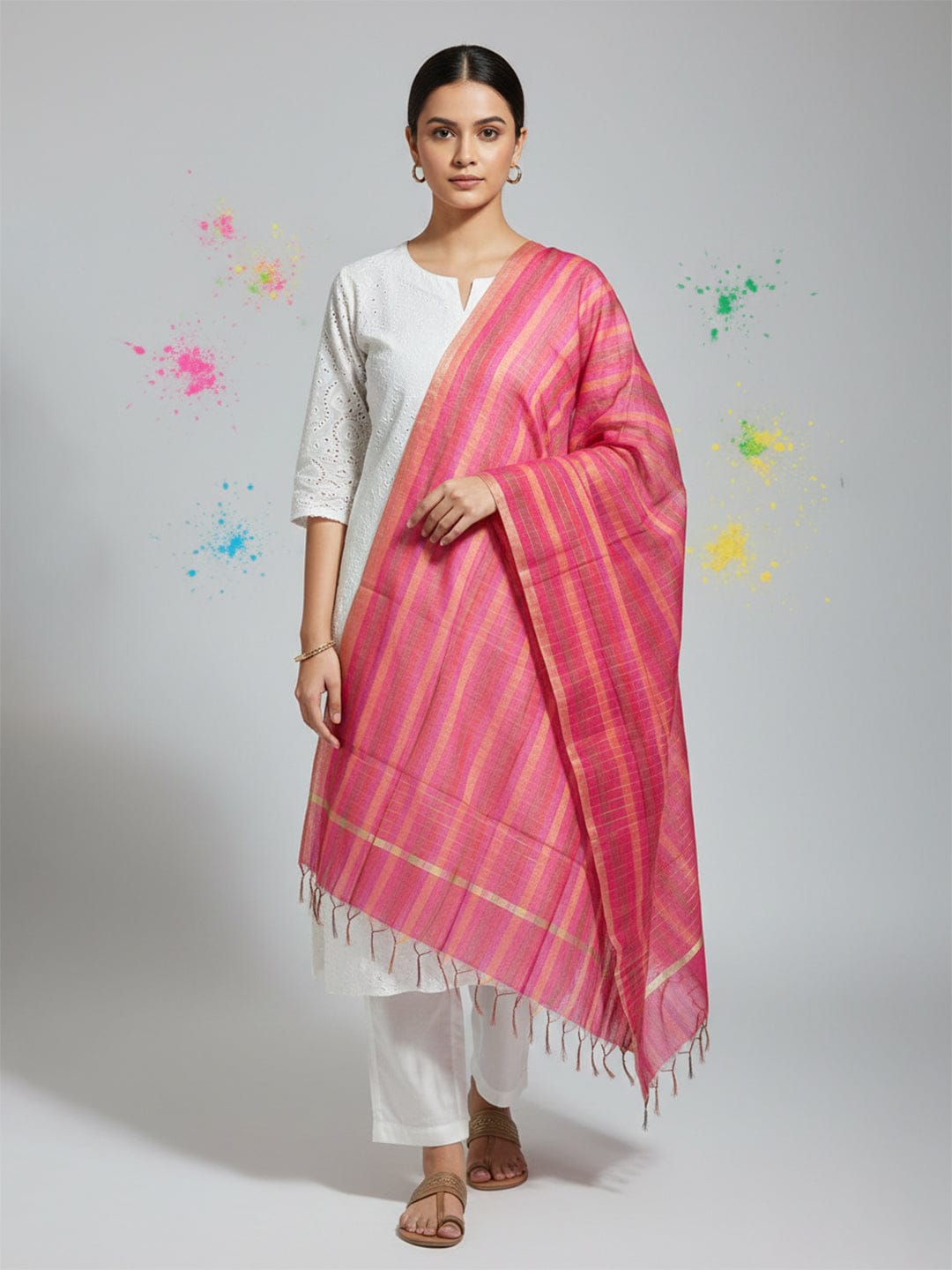 Elegant net dupatta featuring sequence detailing for a stylish and feminine finish.