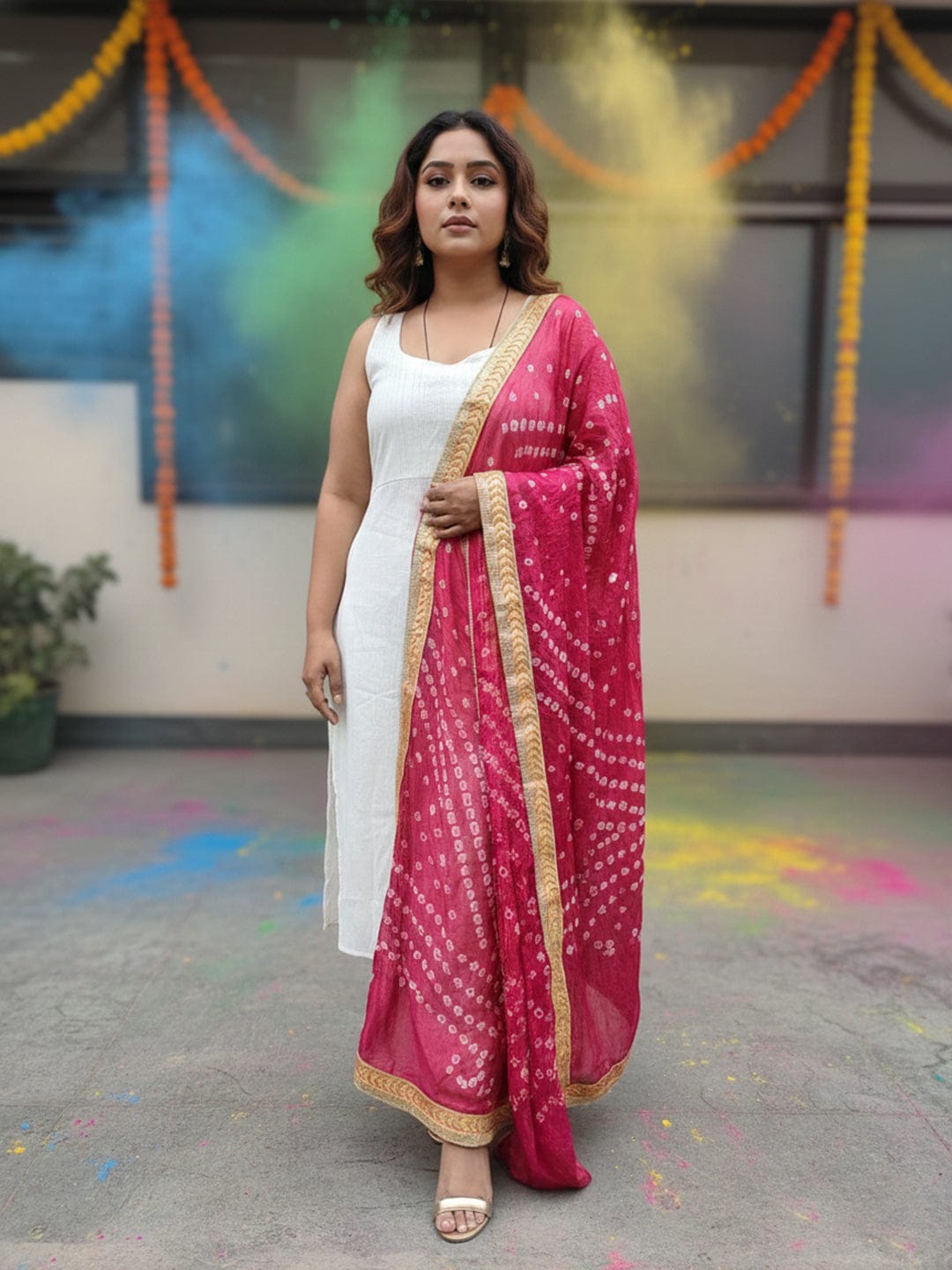 Sleeveless Tonal Textured Kurta Set