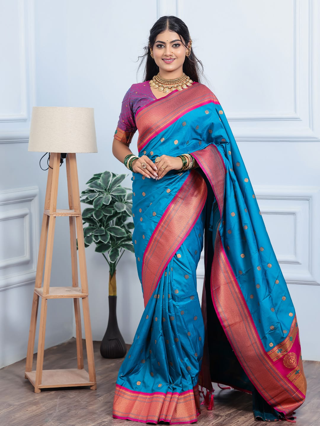 Classic Indian Silk Saree with Rich woven Pallu Design