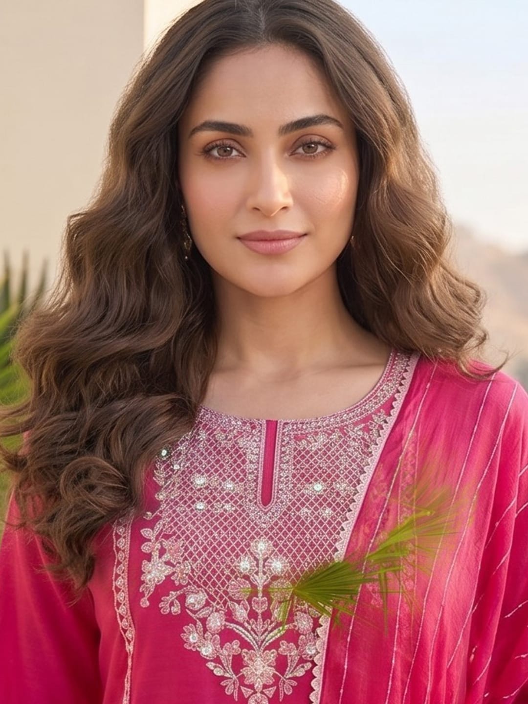 The Kurti Collection Women Kurta With Trousers And Paired With Dupatta Featuring Lurex And Lace Detailing