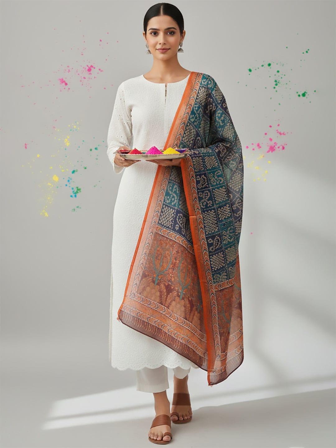Elegant net dupatta featuring sequence detailing for a stylish and feminine finish.