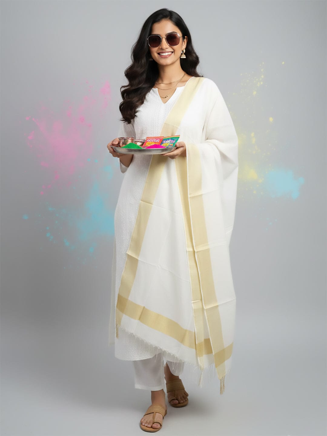 Elegant net dupatta featuring sequence detailing for a stylish and feminine finish.