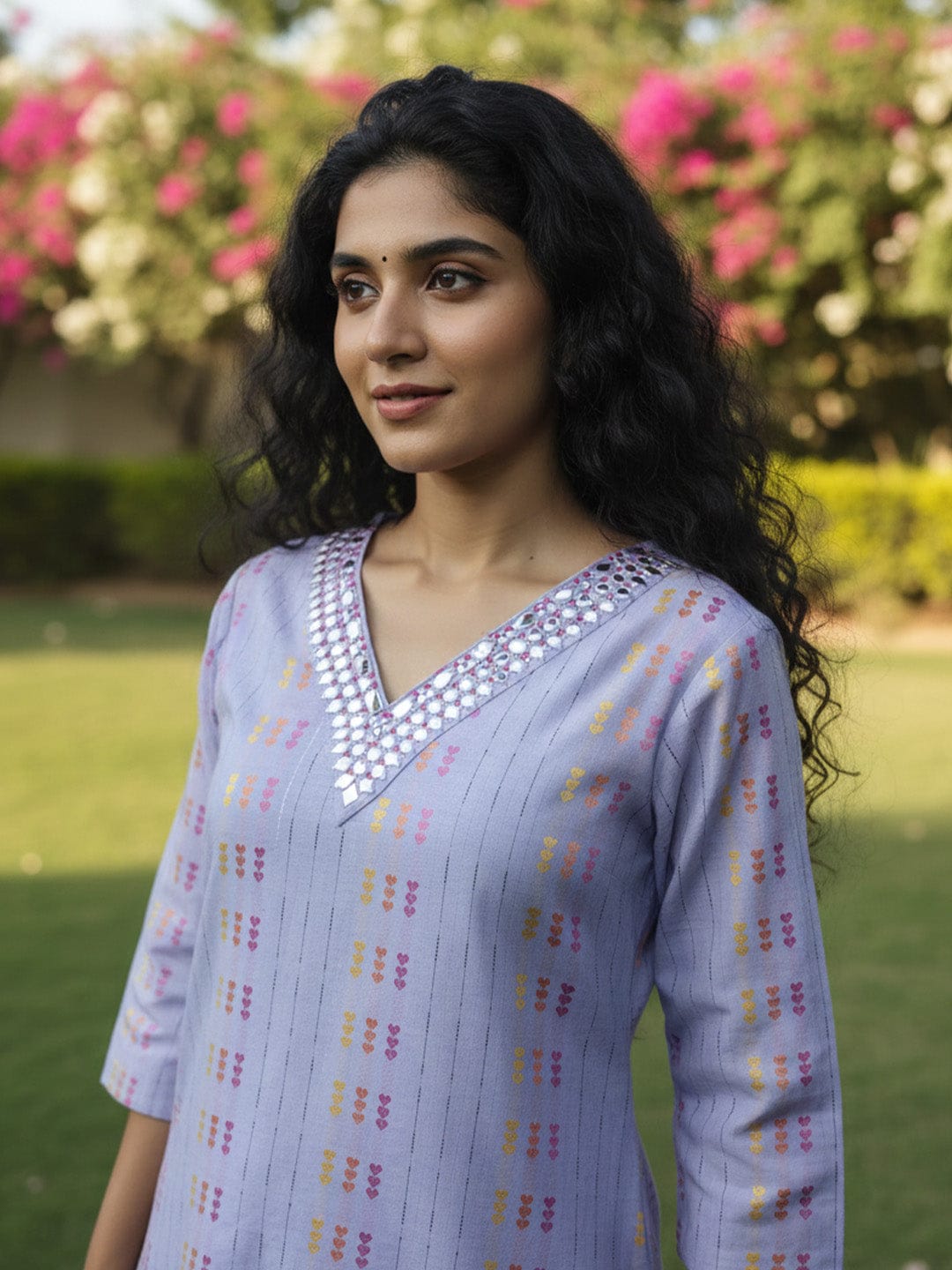 The Lavender Linear kurta Set