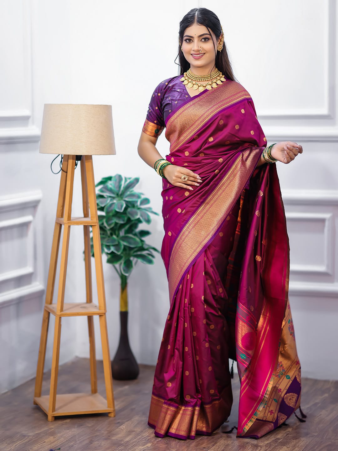 Classic Indian Silk Saree with Rich woven Pallu Design