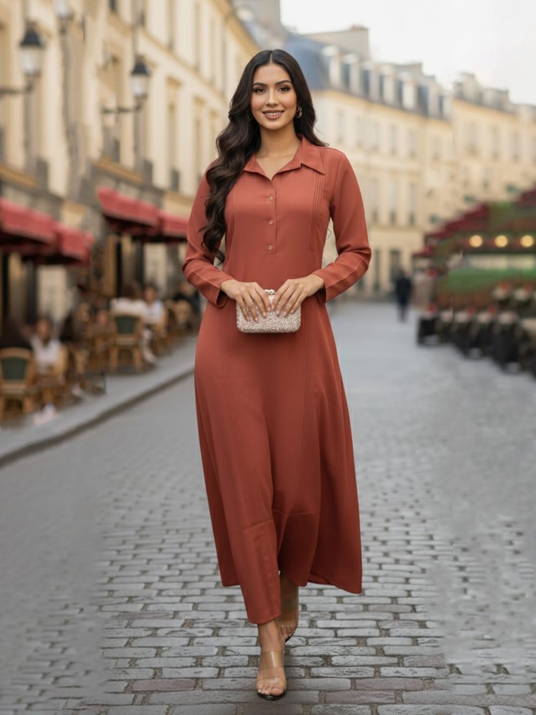 The Terracotta Poise Dress