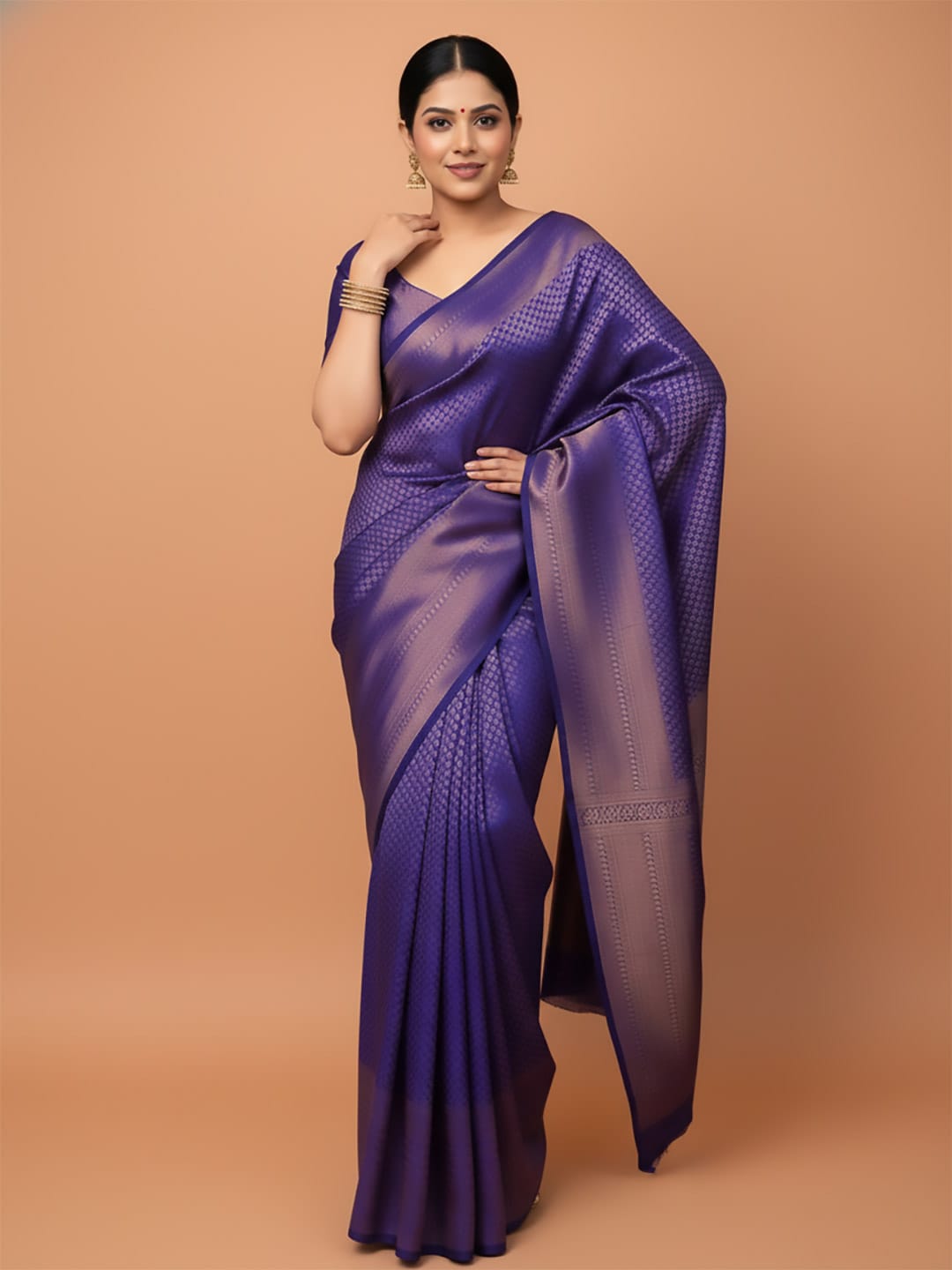 Ethnic Motifs Silk Cotton Handloom Banarasi Saree