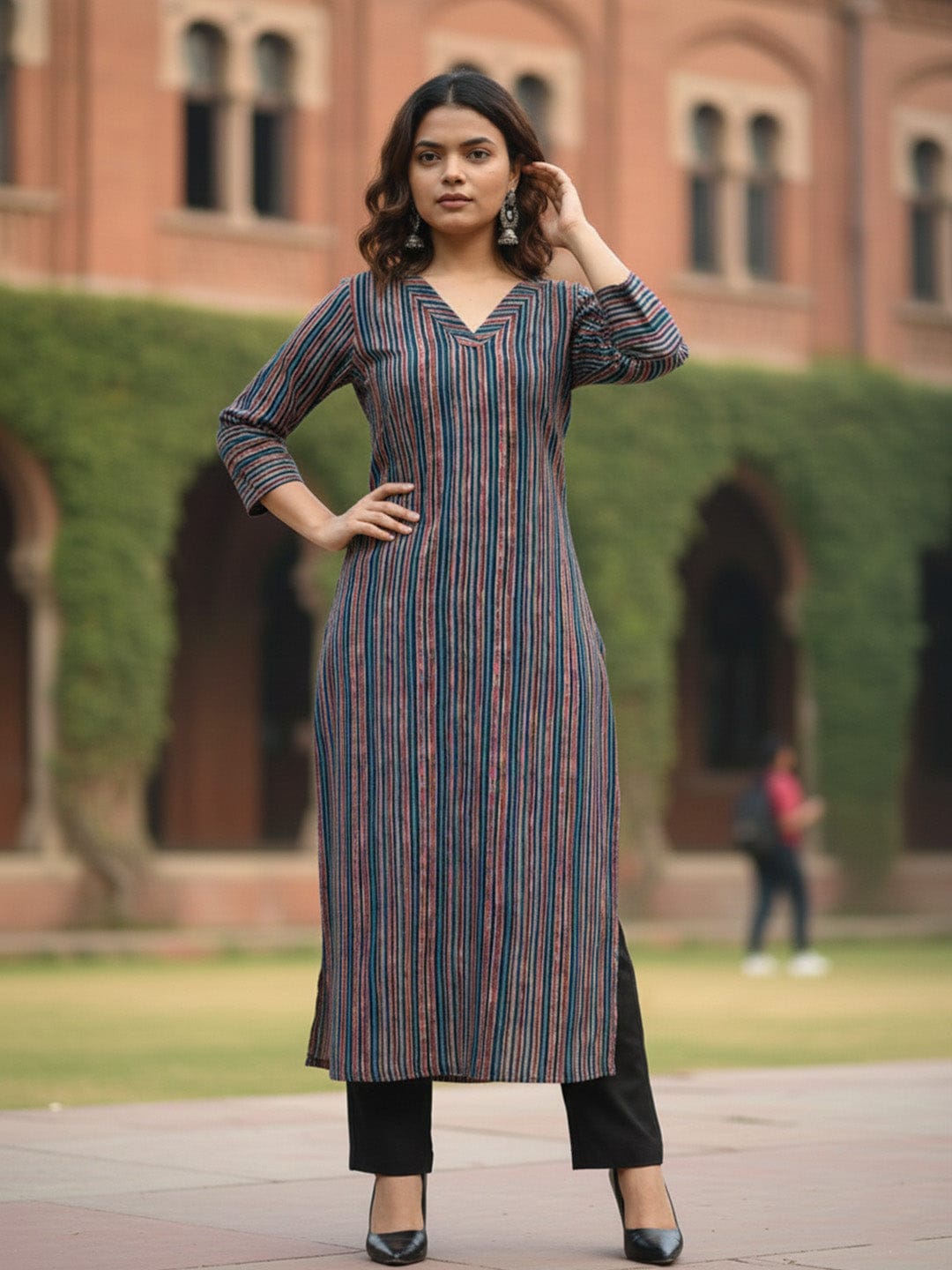 The Kurti Collection Charcoal Multi-Tone Workwear Tunic