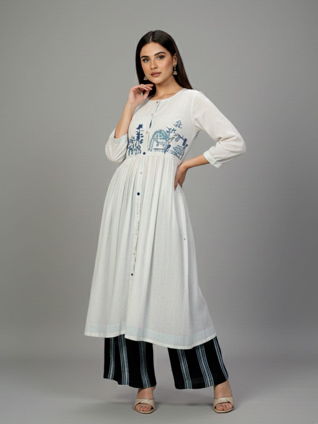 Midnight Contrast Kurta Set