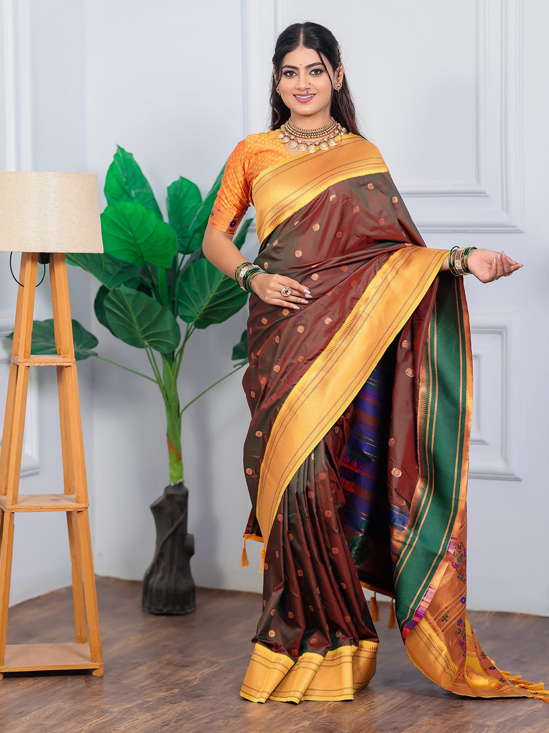 Classic Indian Silk Saree with Rich woven Pallu Design