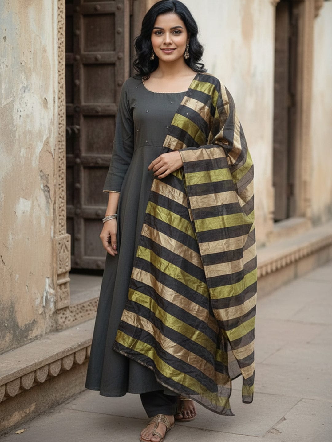 Contemporary Ethnic Kurta Set With dupatta