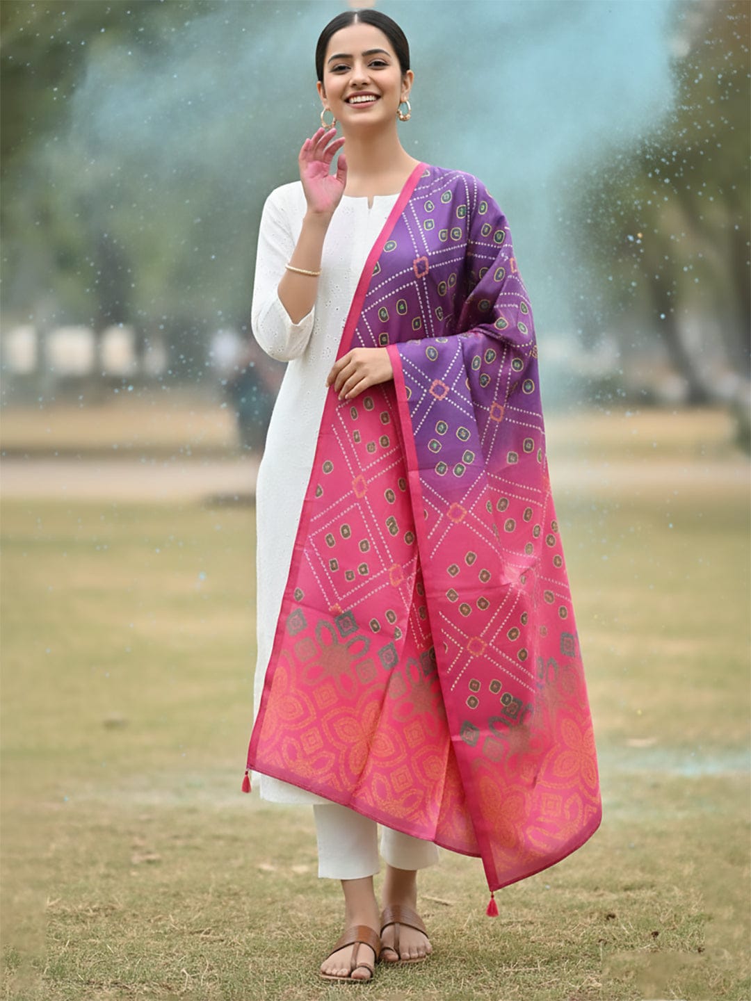 Elegant net dupatta featuring sequence detailing for a stylish and feminine finish.