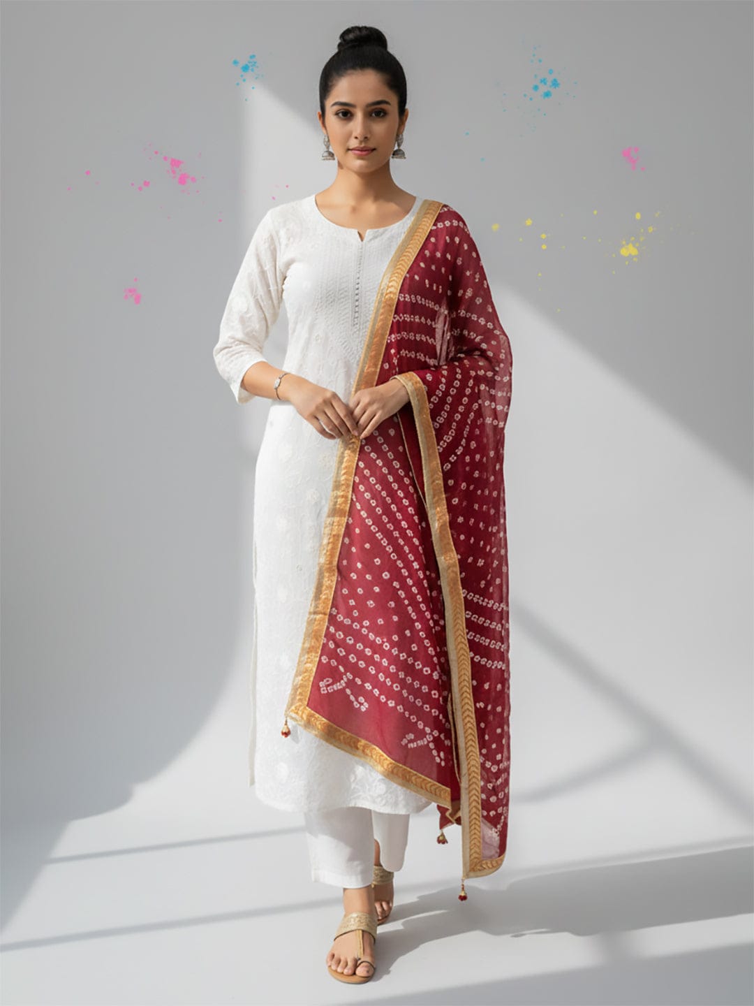 Elegant net dupatta featuring sequence detailing for a stylish and feminine finish.