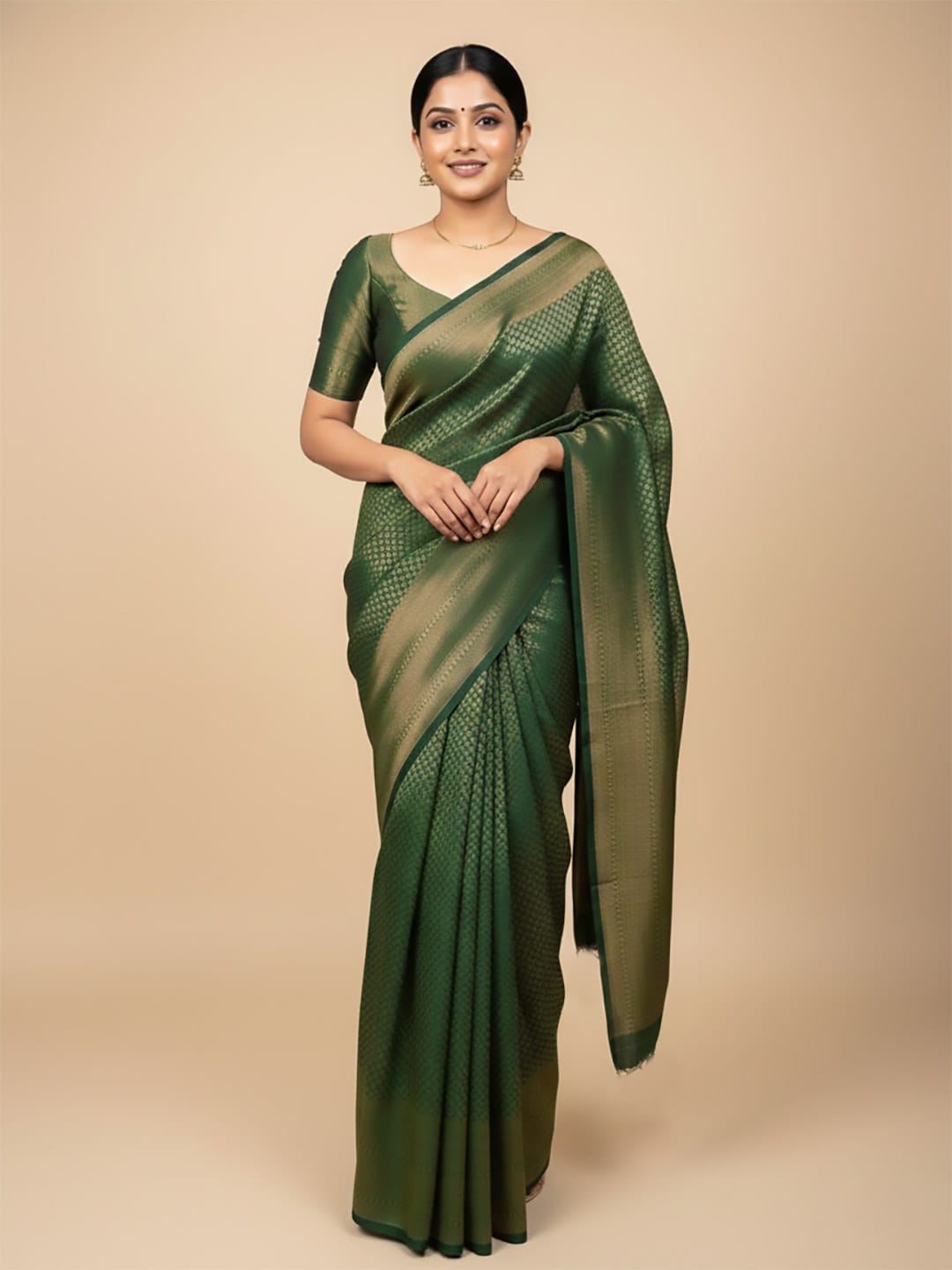 Ethnic Motifs Silk Cotton Handloom Banarasi Saree