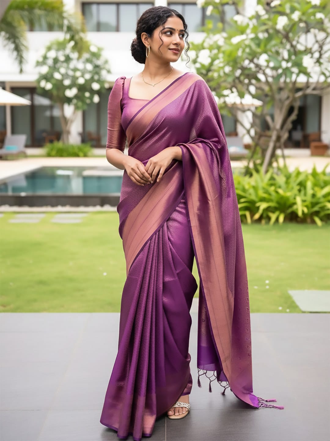 Ethnic Motifs Silk Cotton Handloom Banarasi Saree