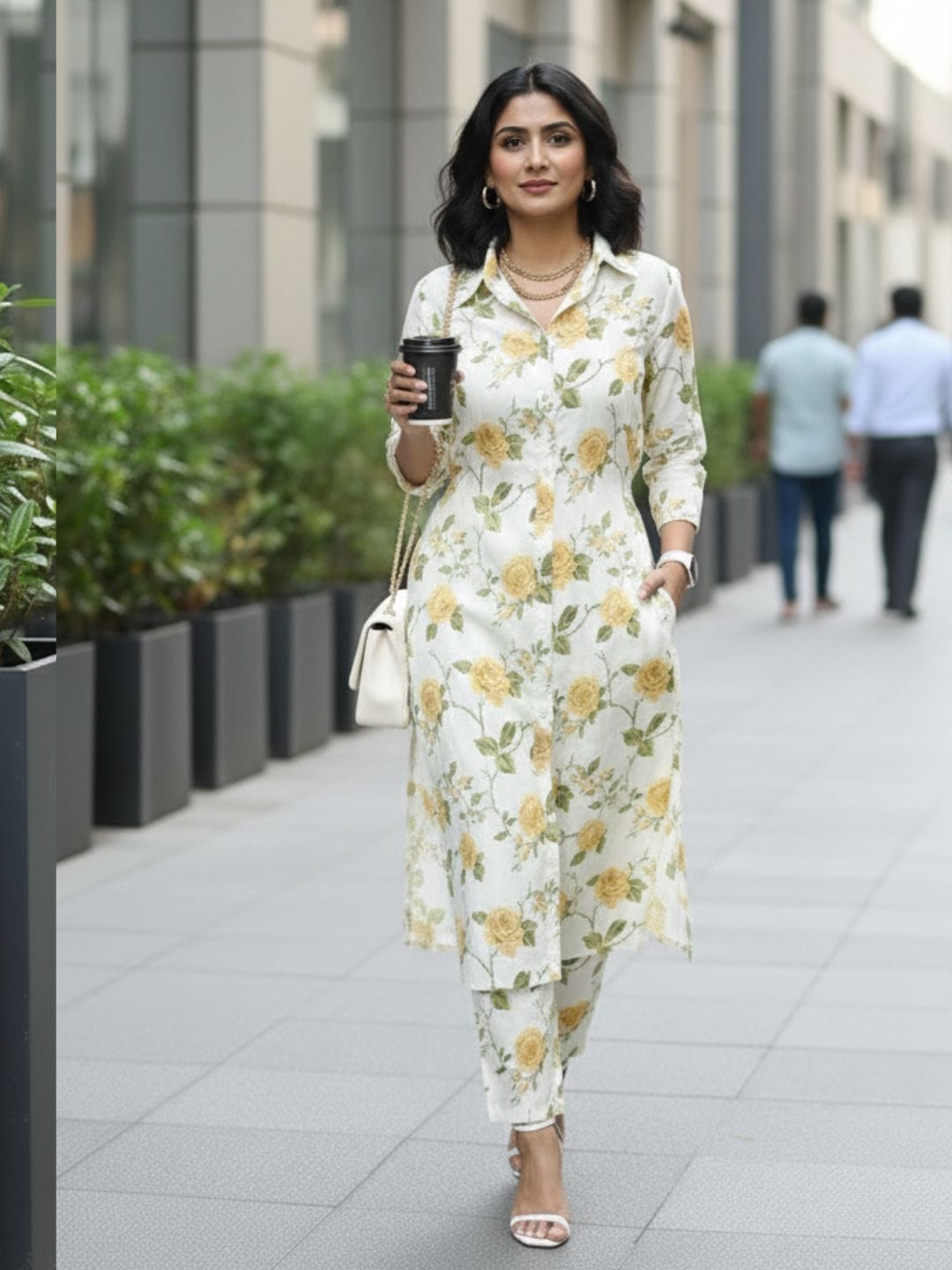 The Kurti Collection Women Floral Printed Regular Kurta with Trousers