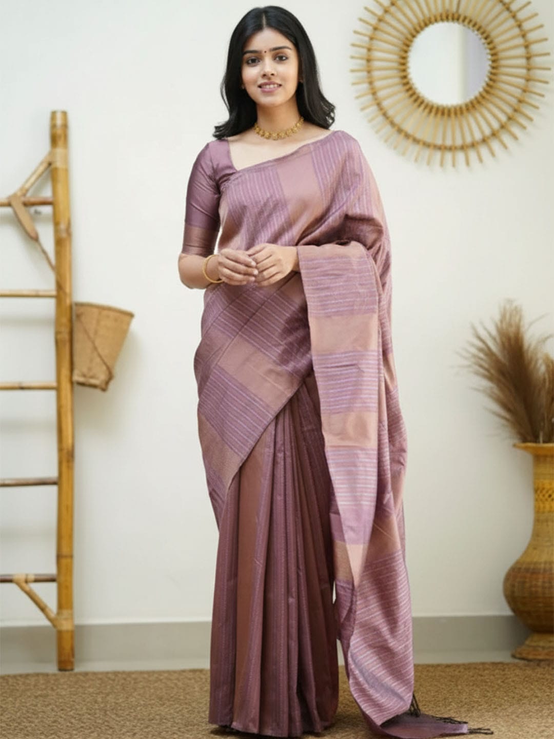 Ethnic Motifs Silk Cotton Handloom Banarasi Saree
