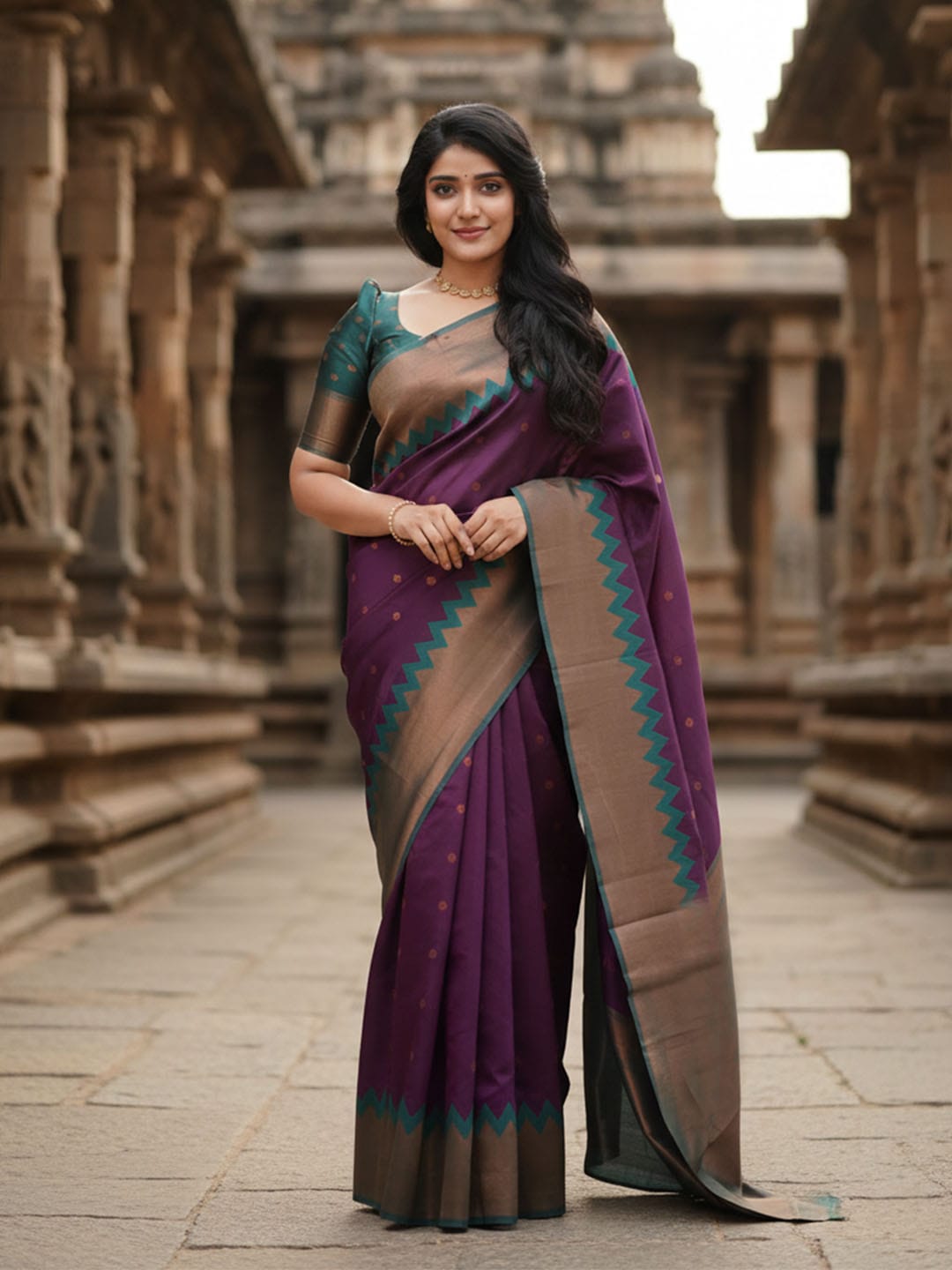Ethnic Motifs Silk Cotton Handloom Banarasi Saree