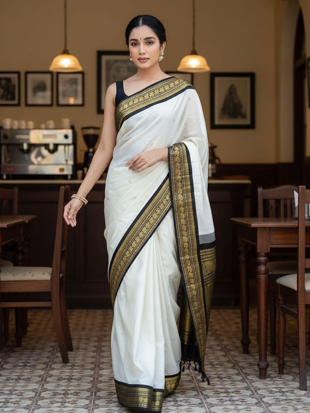 Ethnic Motifs Silk Cotton Handloom Banarasi Saree