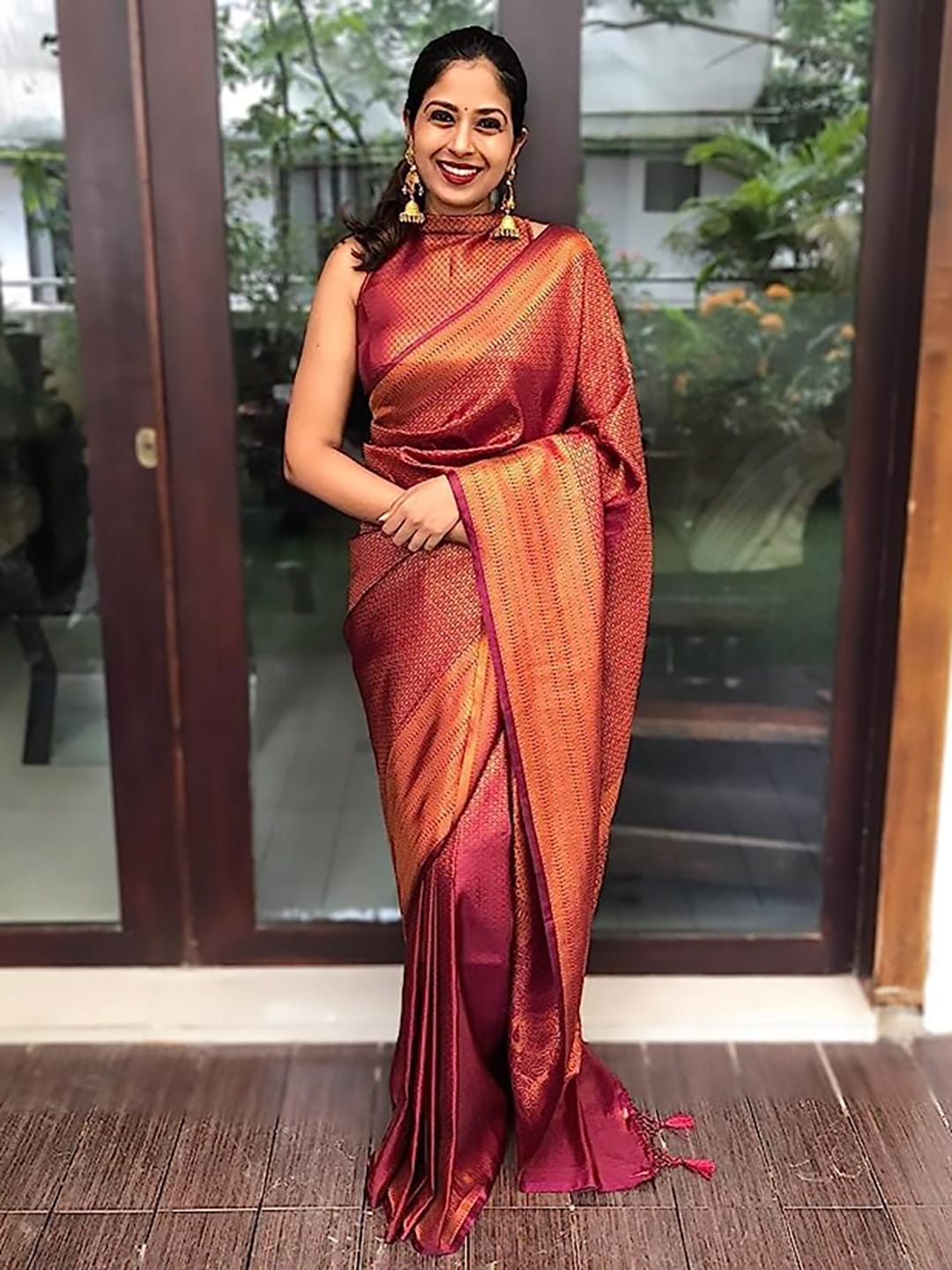 Ethnic Motifs Silk Cotton Handloom Banarasi Saree