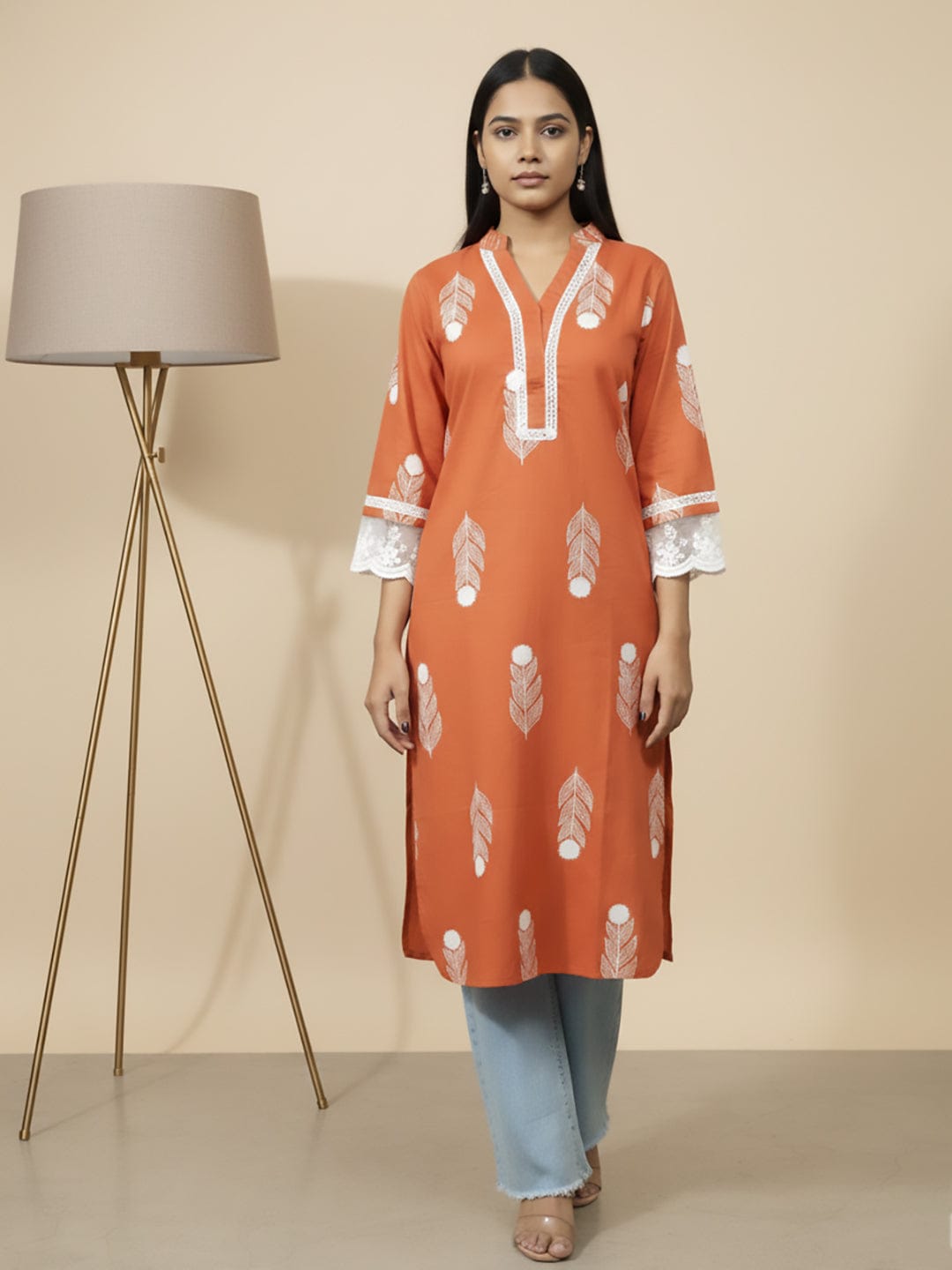 The Kurti Collection Boho-Chic Terracotta Ethnic kurta