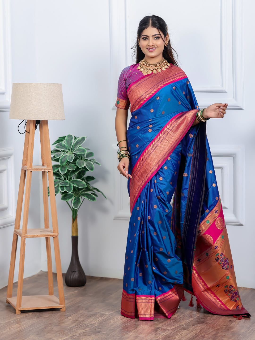 Classic Indian Silk Saree with Rich woven Pallu Design