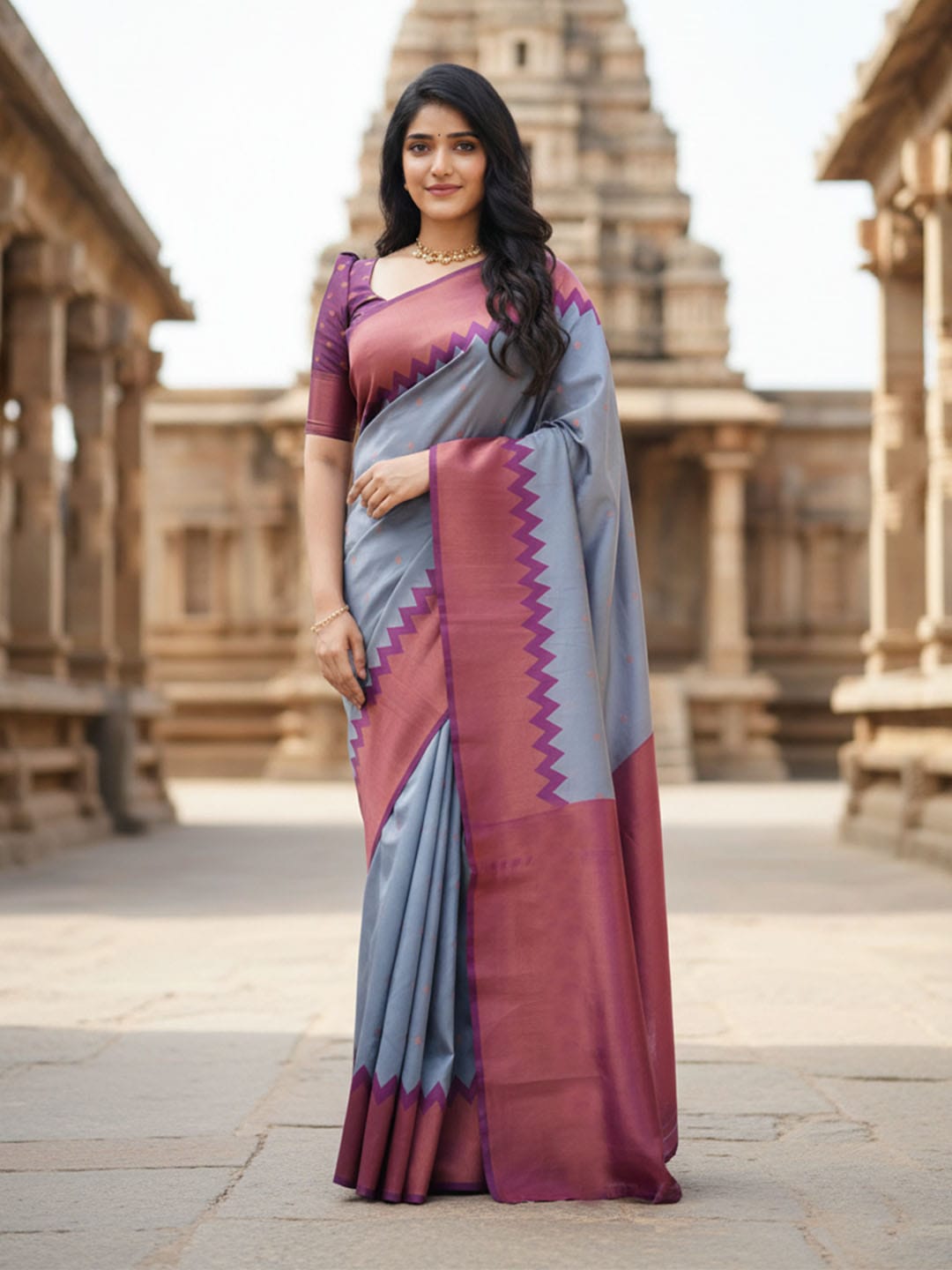 Ethnic Motifs Silk Cotton Handloom Banarasi Saree