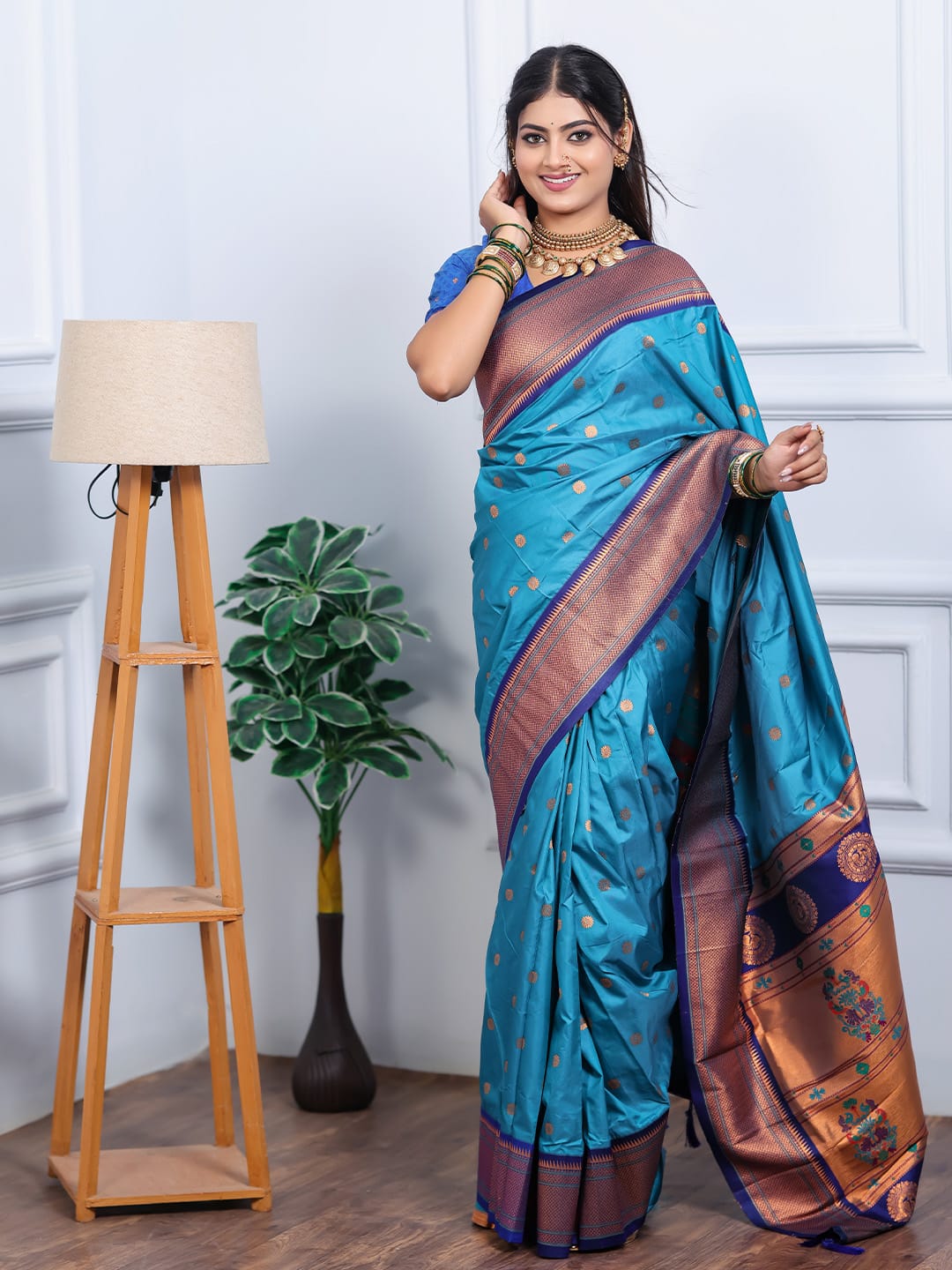 Classic Indian Silk Saree with Rich woven Pallu Design