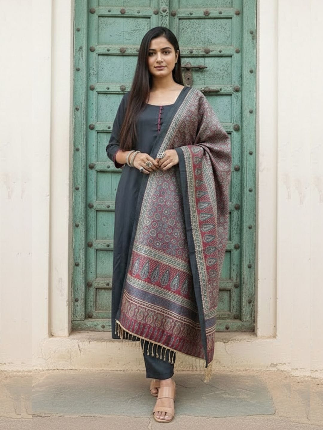 3-Piece Festive Anarkali Ensemble