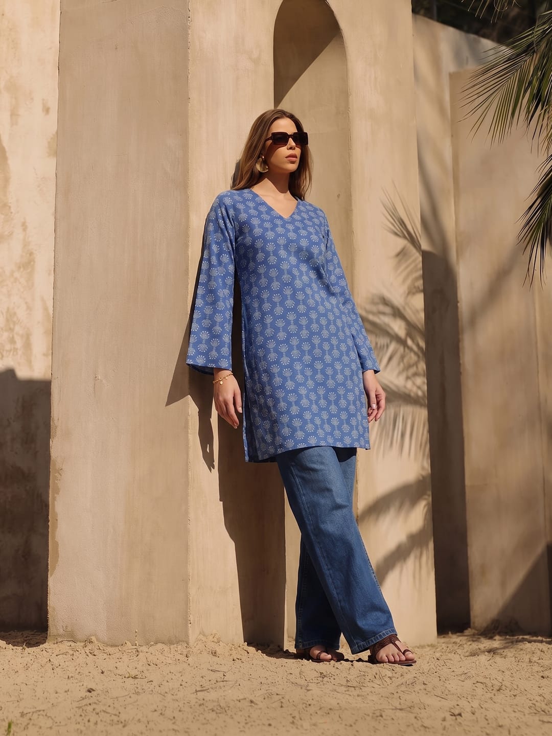 Women's Short Geometric Print Kurta