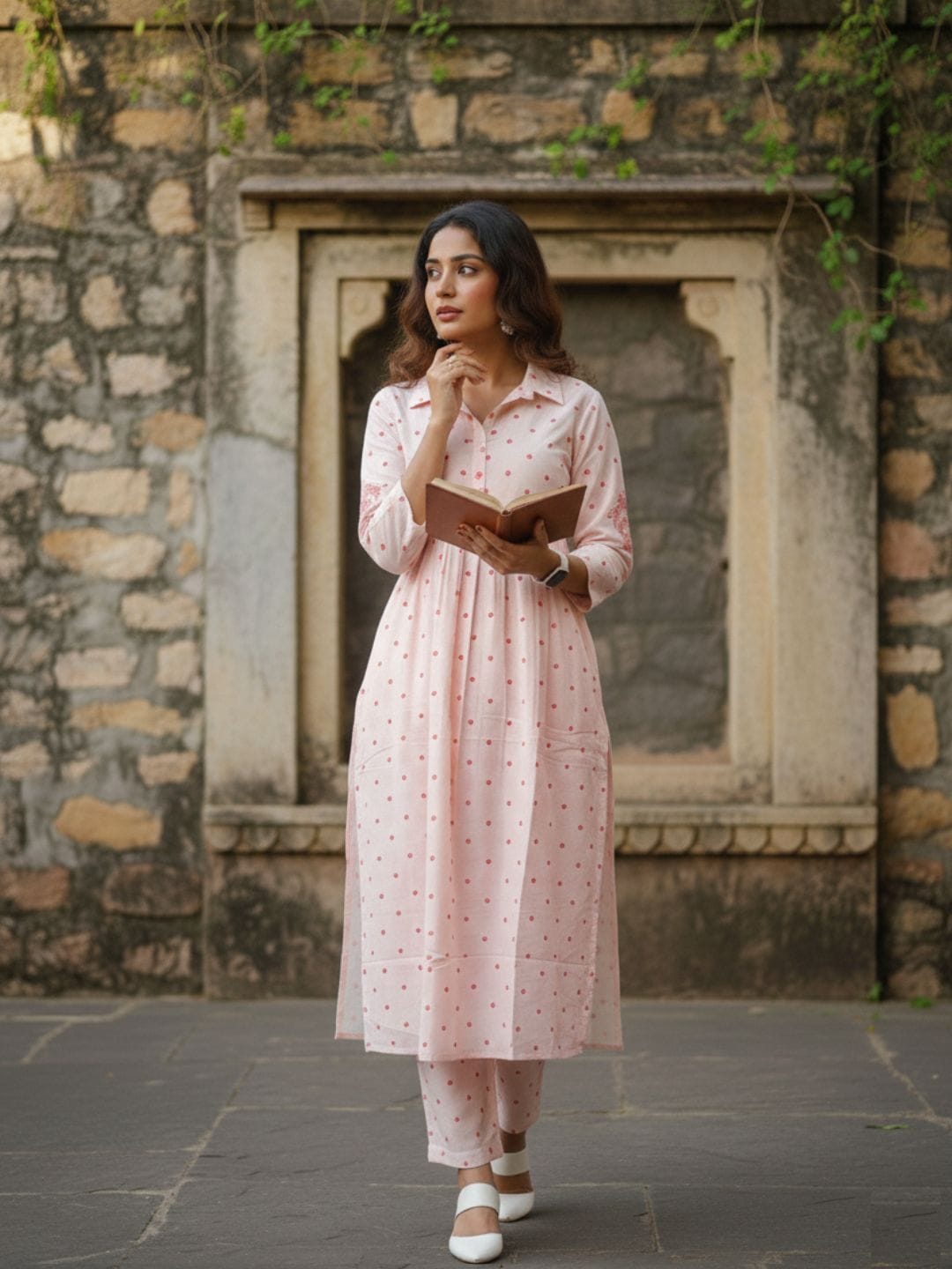 The Kurti Collection Pure Cotton Printed Kurta with Trousers
