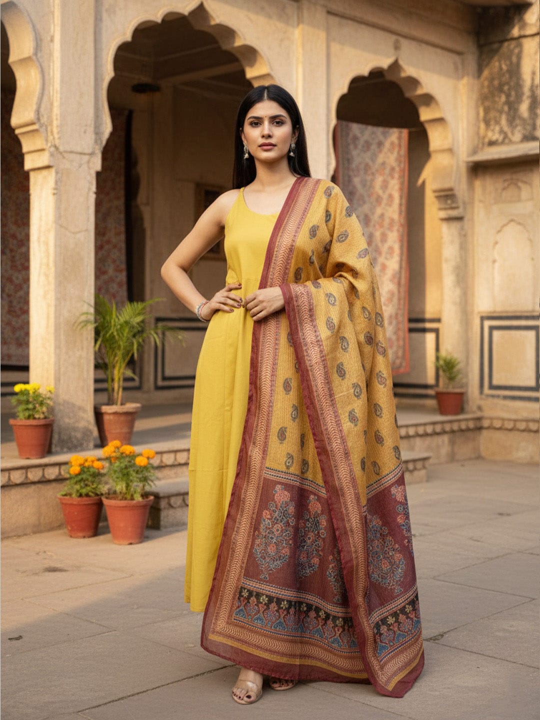 Fusion Kurta Set With Dupatta