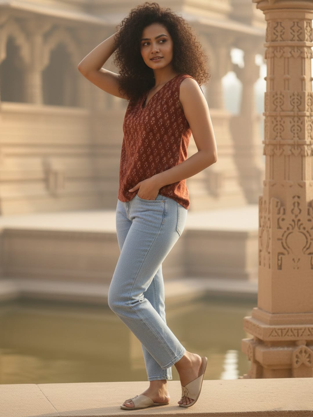 Rust Rhythm buti Top