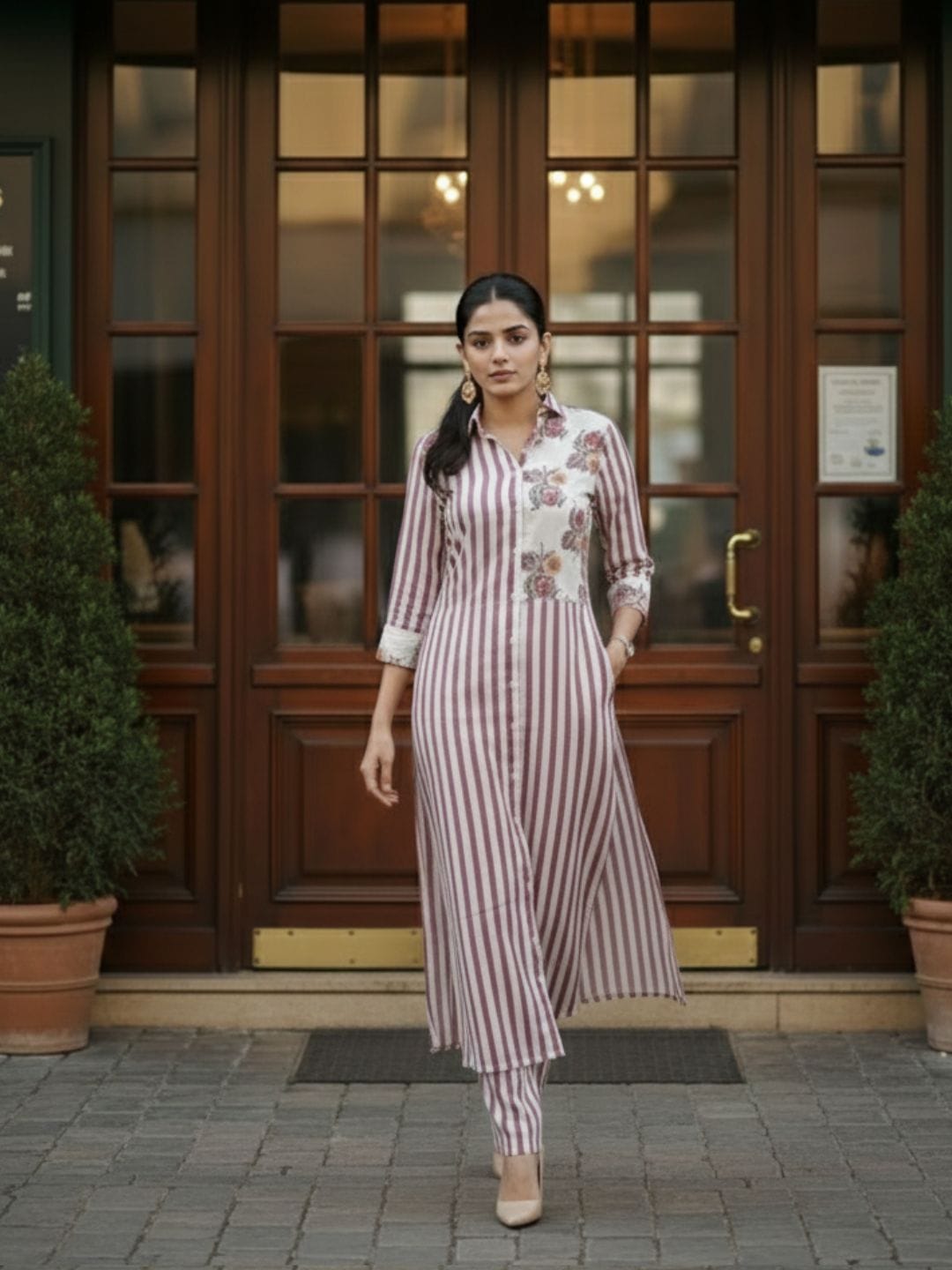The Kurti Collection Women Printed Regular Kurta with Trousers
