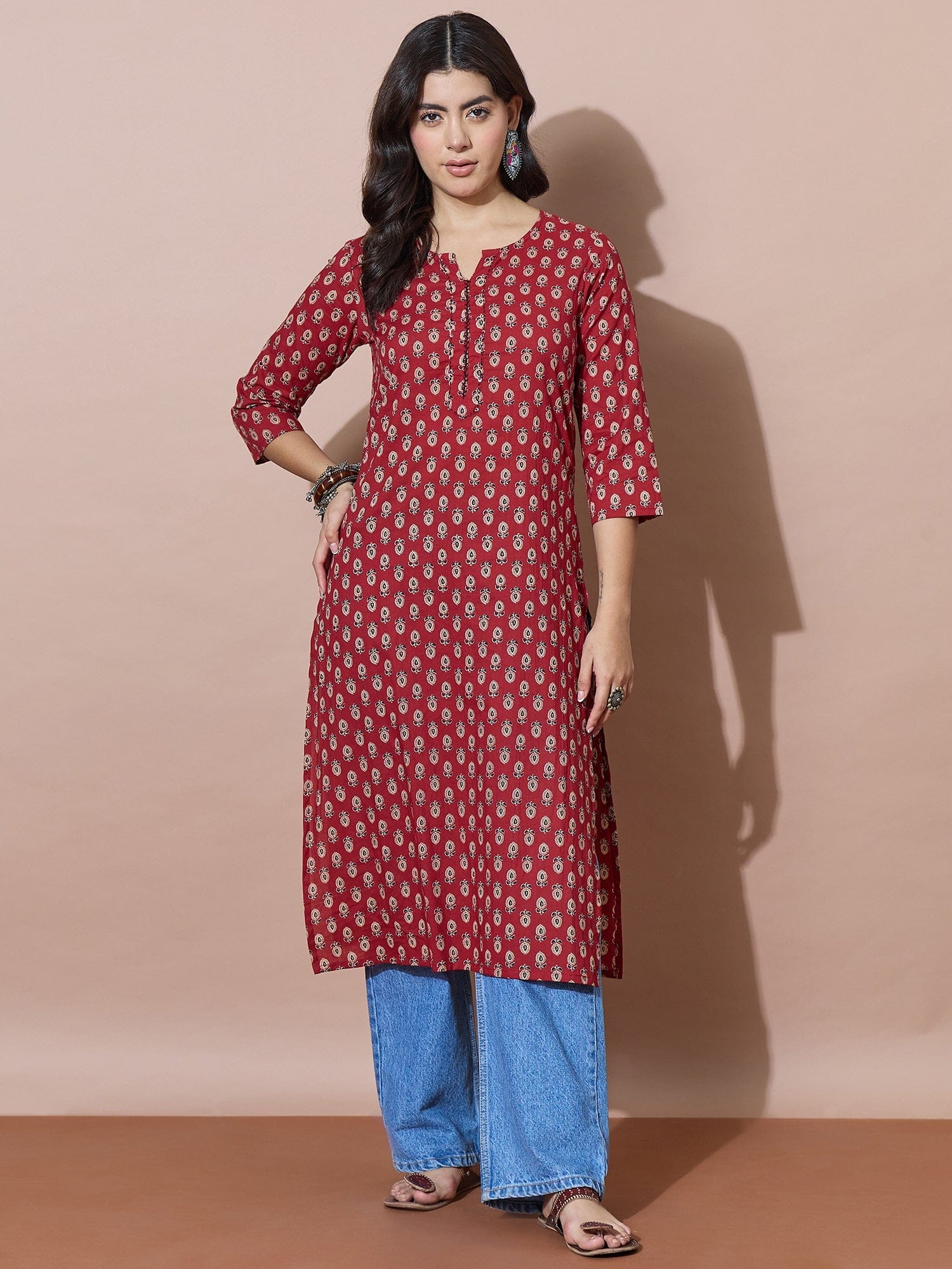 Everyday Maroon Casual Kurta