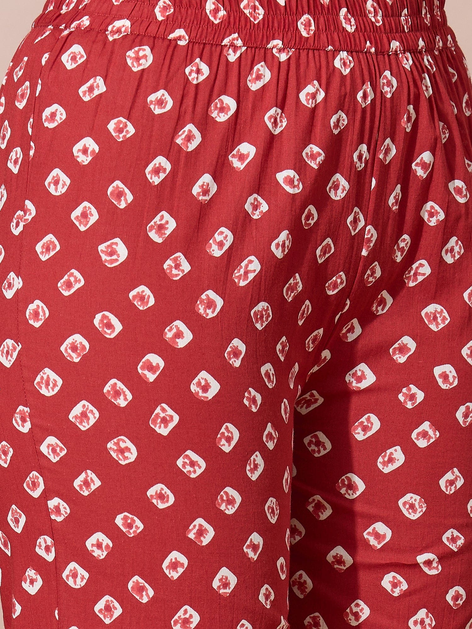 Sleeveless A-Line Bandhani Dot Kurta With Pockets