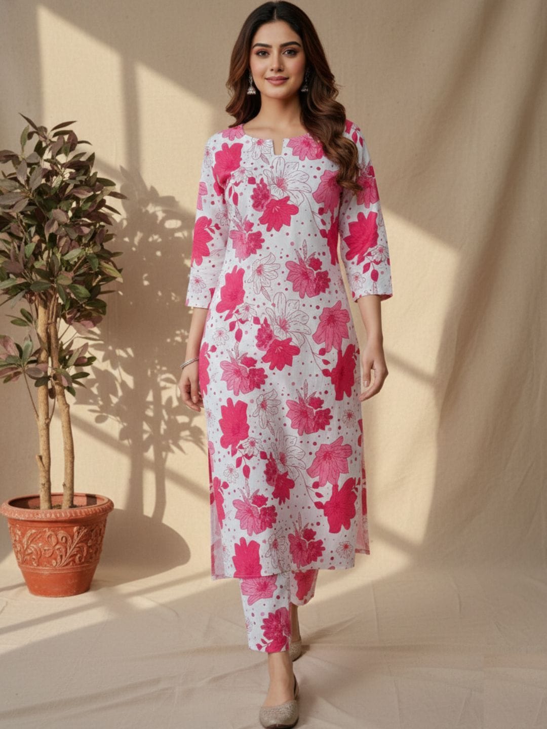Summery Classic Abstract Printed Kurta Set