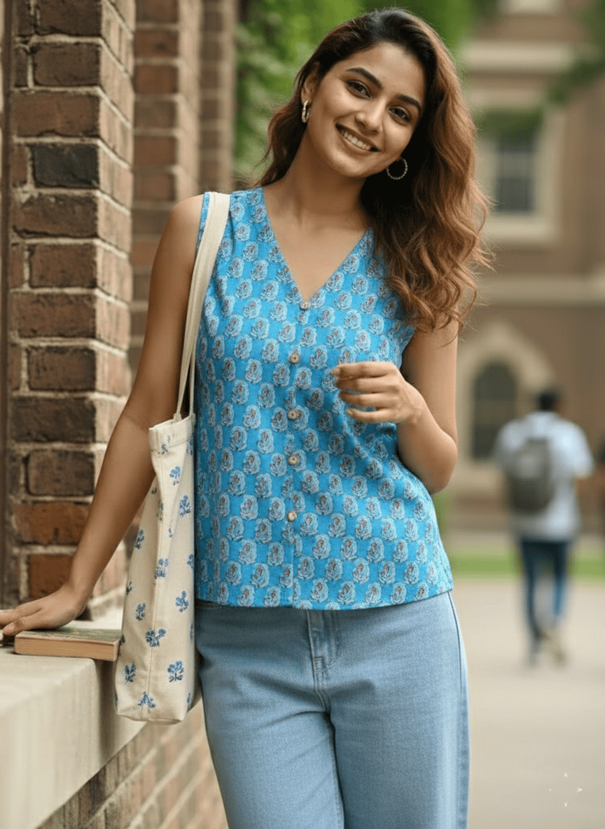 floral printed waist top