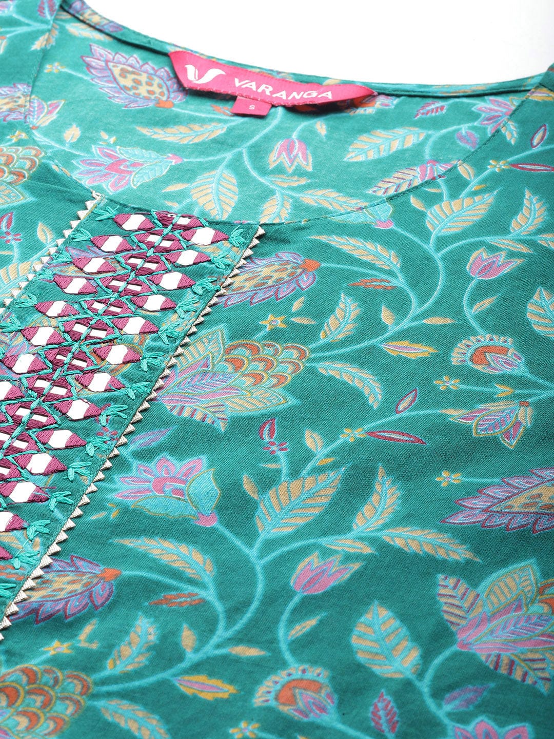 The Kurti Collection Women Turquoise Blue Floral Printed Straight Kurta Rs Vkur1867