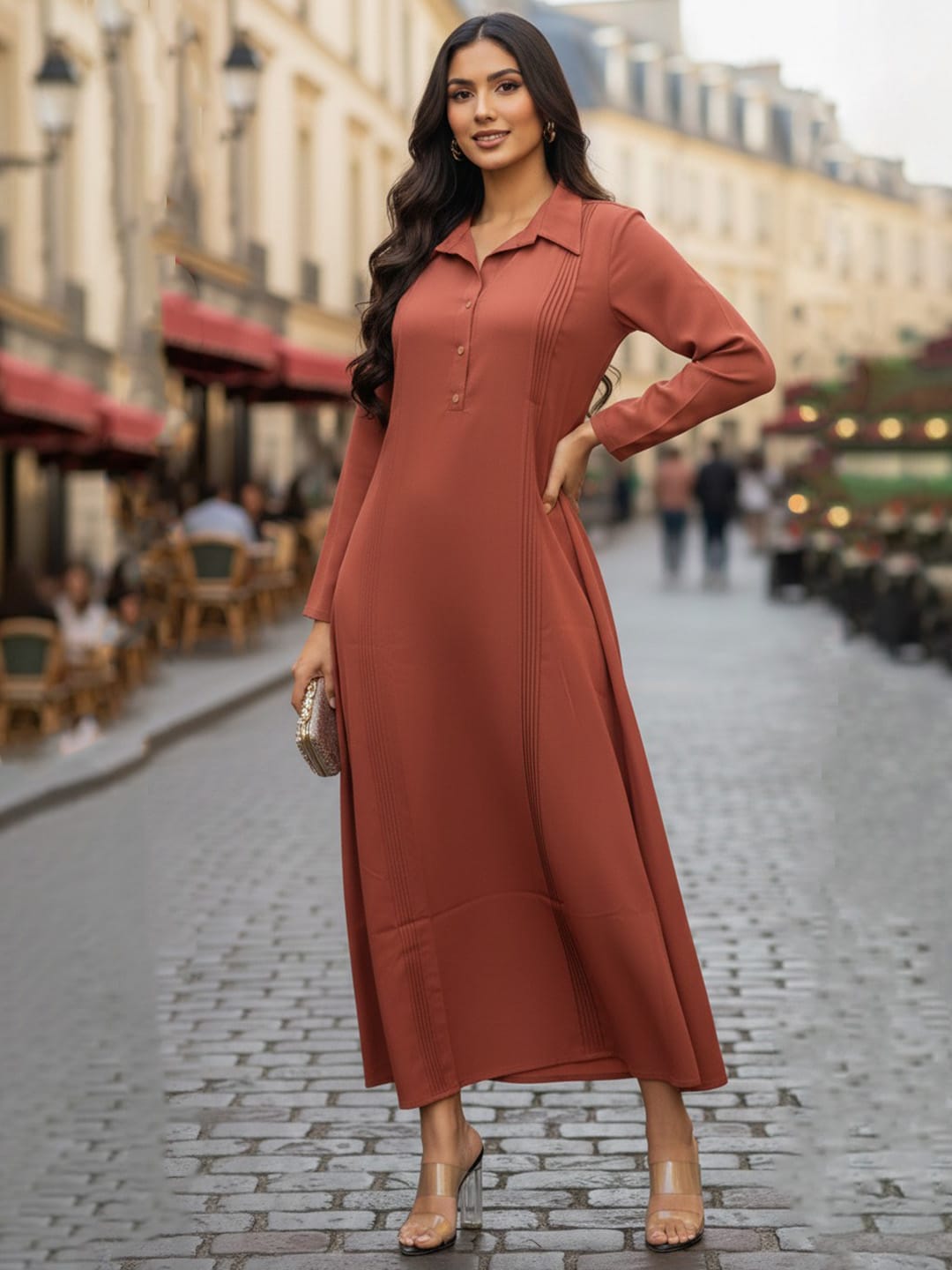 The Terracotta Poise Dress