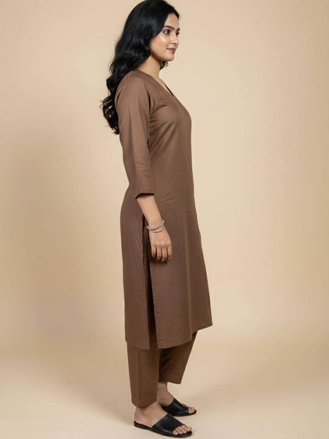 The Kurti Collection Women V Neck Straight Kurta With Pants & Dupatta