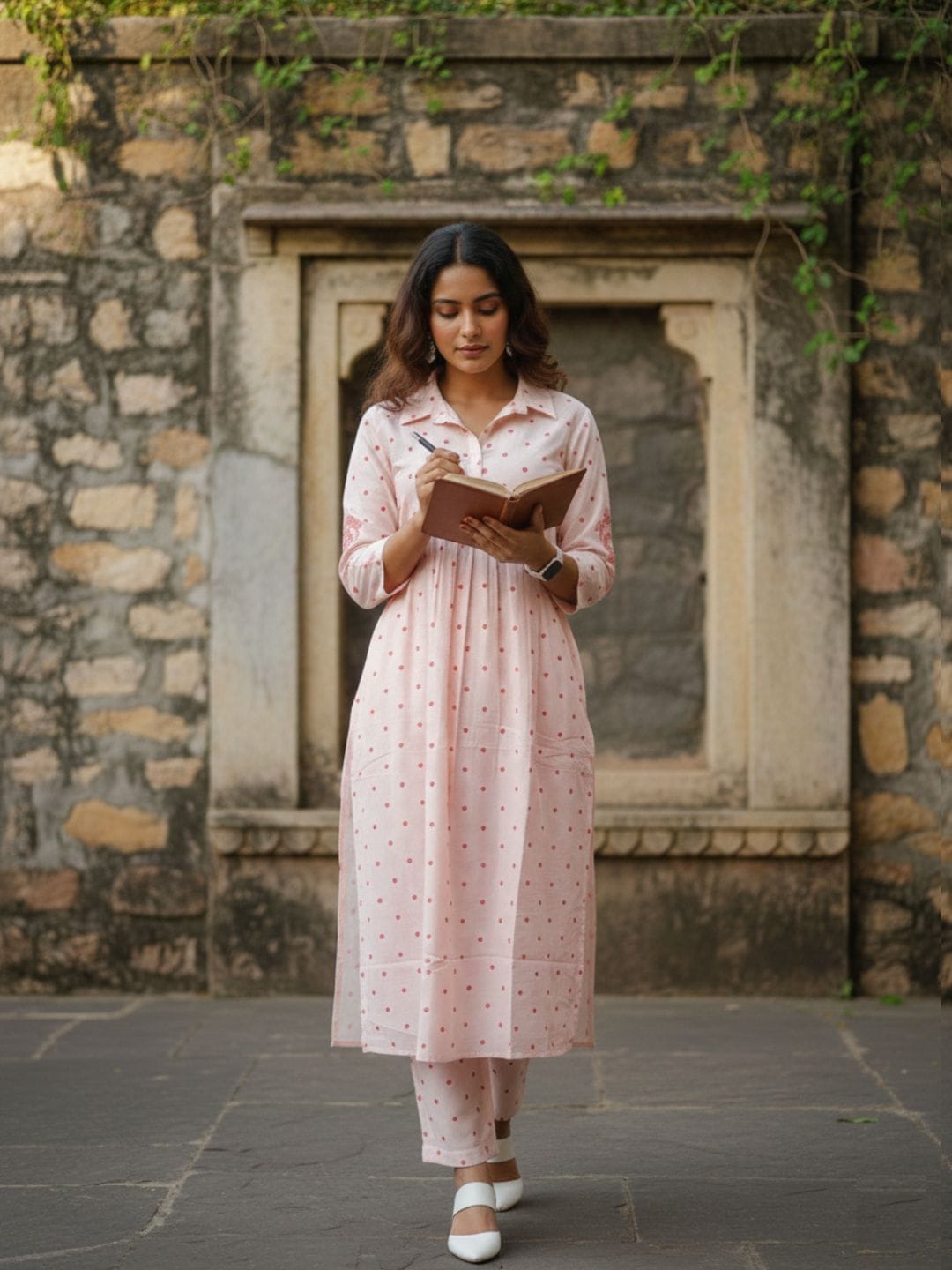 The Kurti Collection Pure Cotton Printed Kurta with Trousers