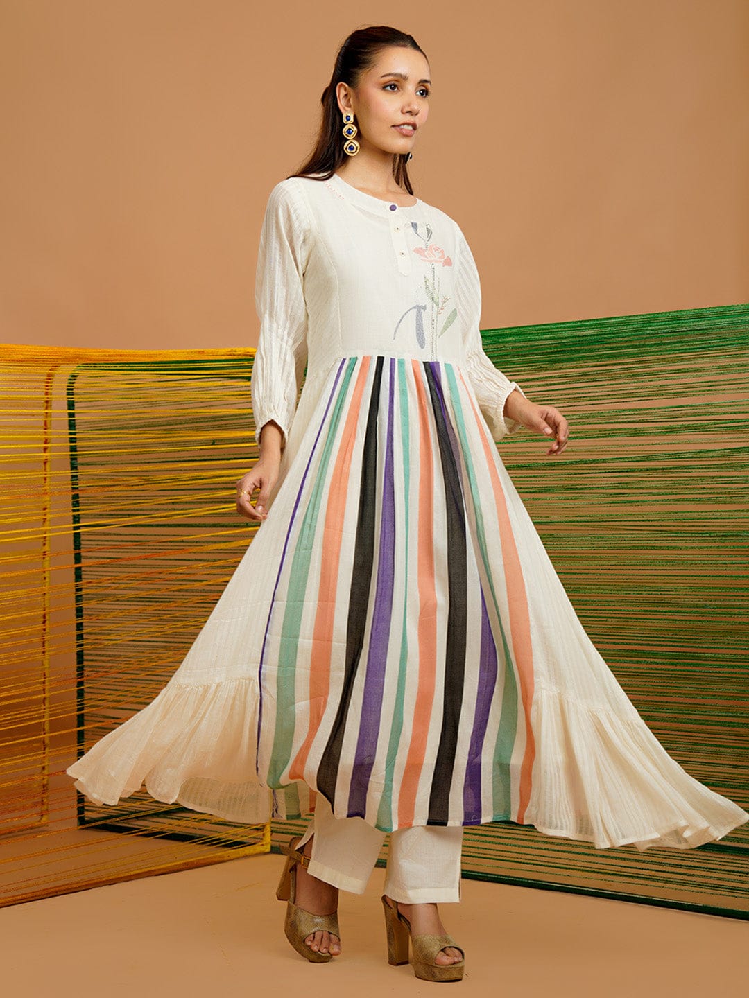 Embroidered Sheer Kurta Ensemble
